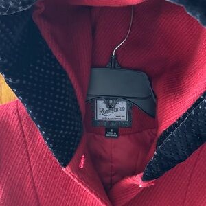 Rothschild Scarlet lined wool dress coat Midnight Hood, girls size 6!